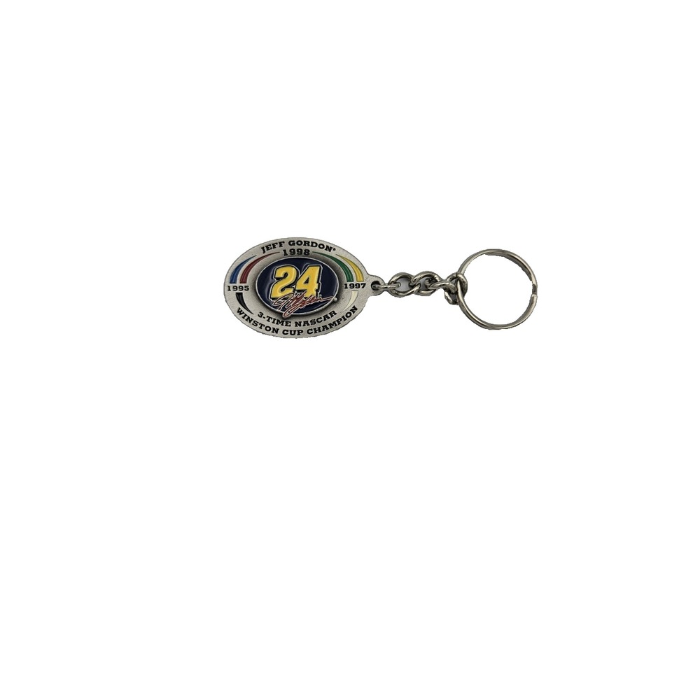 Jeff Gordon #24 Winston Cup‎ Champion 1995 1997 1998 Pewter NASCAR Keychain